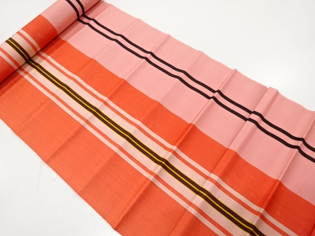 アンティーク　縞模様織り出し　八寸帯地反物